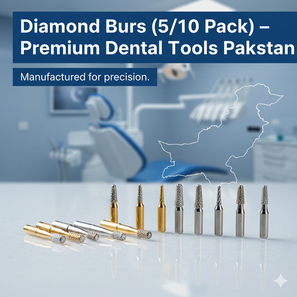 Diamond Burs (5/10 Pack) – Premium Dental Tools Pakistan